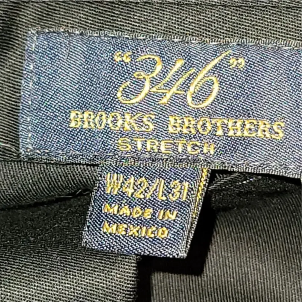 Vintage 80s Brooks Brothers 346 Stretch Pants W42 L31 Brown Cuffed Pant Pleated